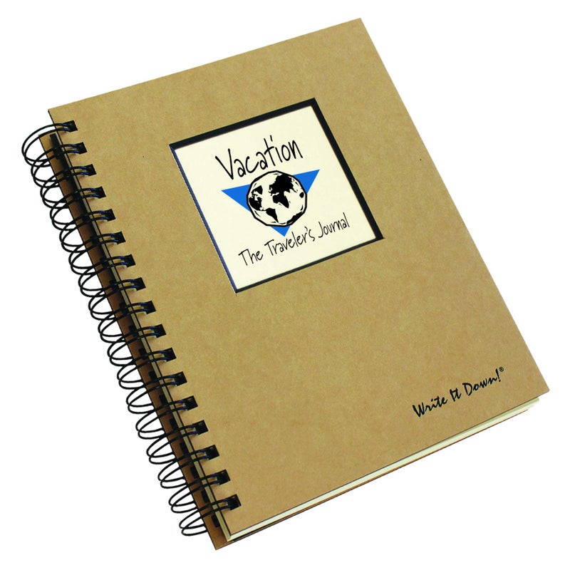 Write it Down series by Journals Unlimited, Guided Journal, Vacation, The Traveler's Journal, Full-size 7.5"x 9", Kraft Hard Cover, Made in USA - Image 3